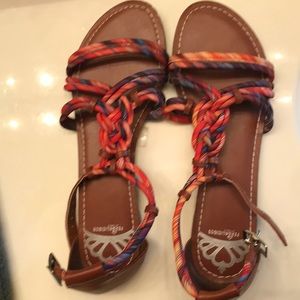 Leather Ankle strap flat sandals